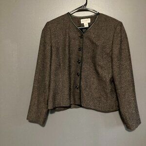 Pendelton Jacket Womens Size 12 Virgin & Lambs Wool Brown Chevron Button Vintage